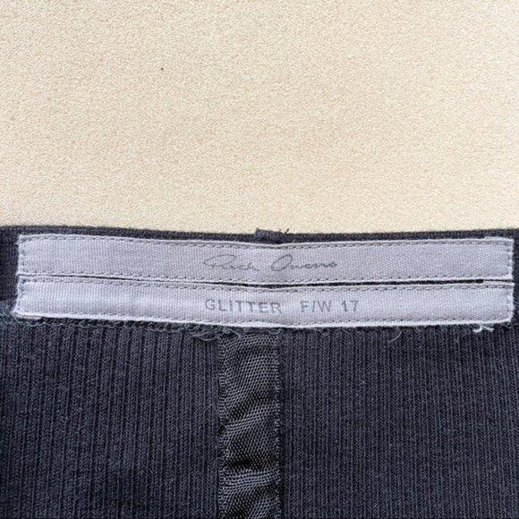 Rick Owens Glitter ‘17 Black Wool Silk Pull-on Midi Pencil Pillar Skirt - 40/S - Picture 5 of 8